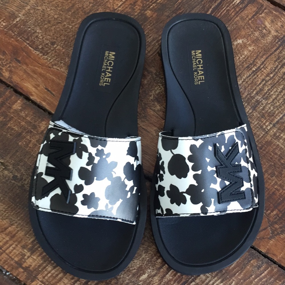 Michael Kors floral slip on sandals